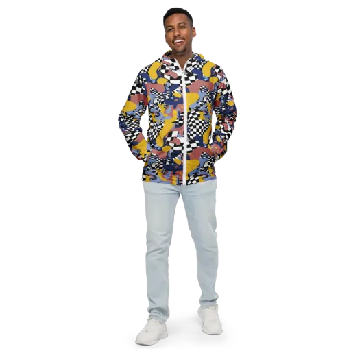 Chromatic Checkmate on a Men's Windbreaker