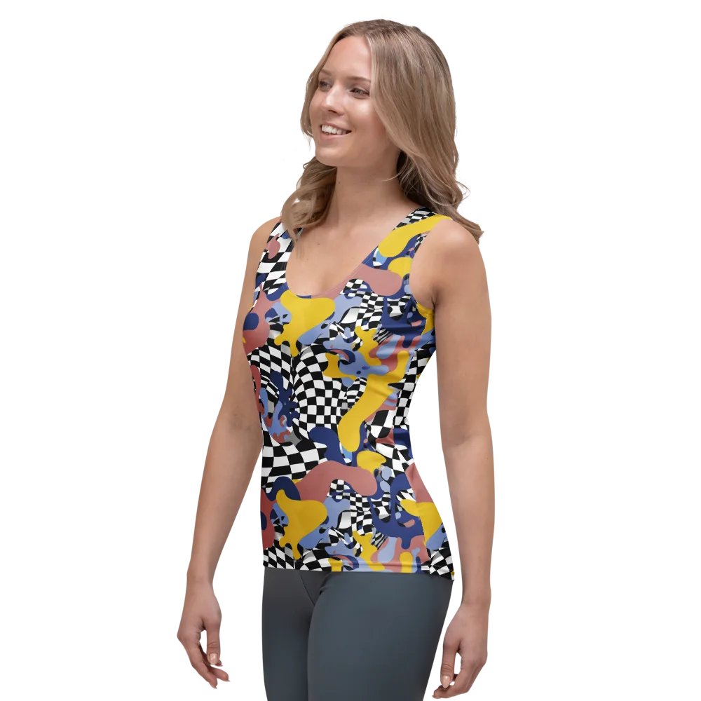 Chromatic Checkmate on Women's Tank Top — Left Front