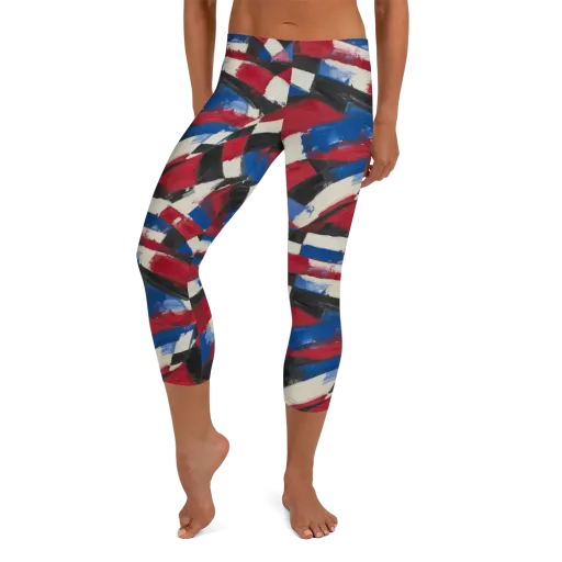 Patriot Brushwork on a Capri Leggings