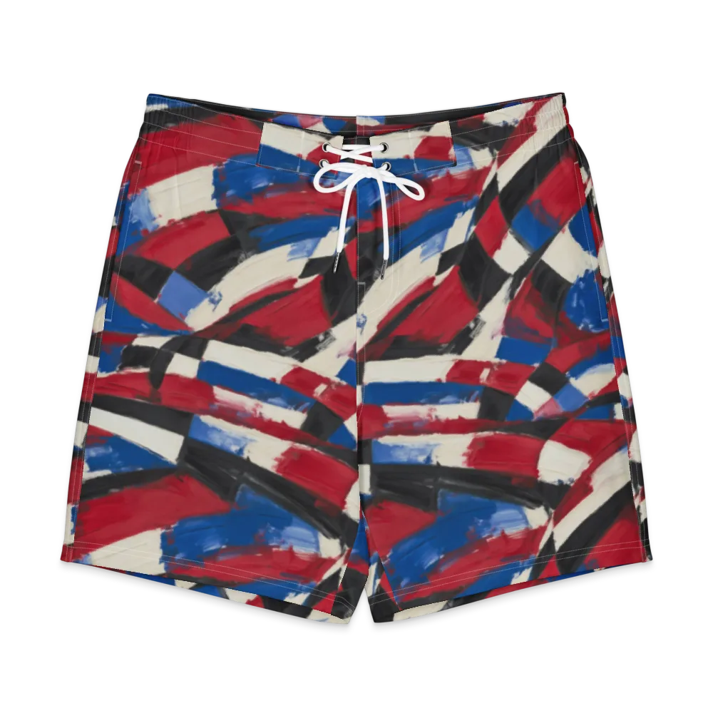 Patriot Brushwork on Men's Board Shorts — Front