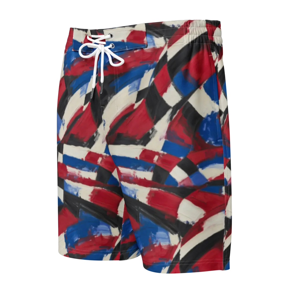 Patriot Brushwork on Men's Board Shorts — Front