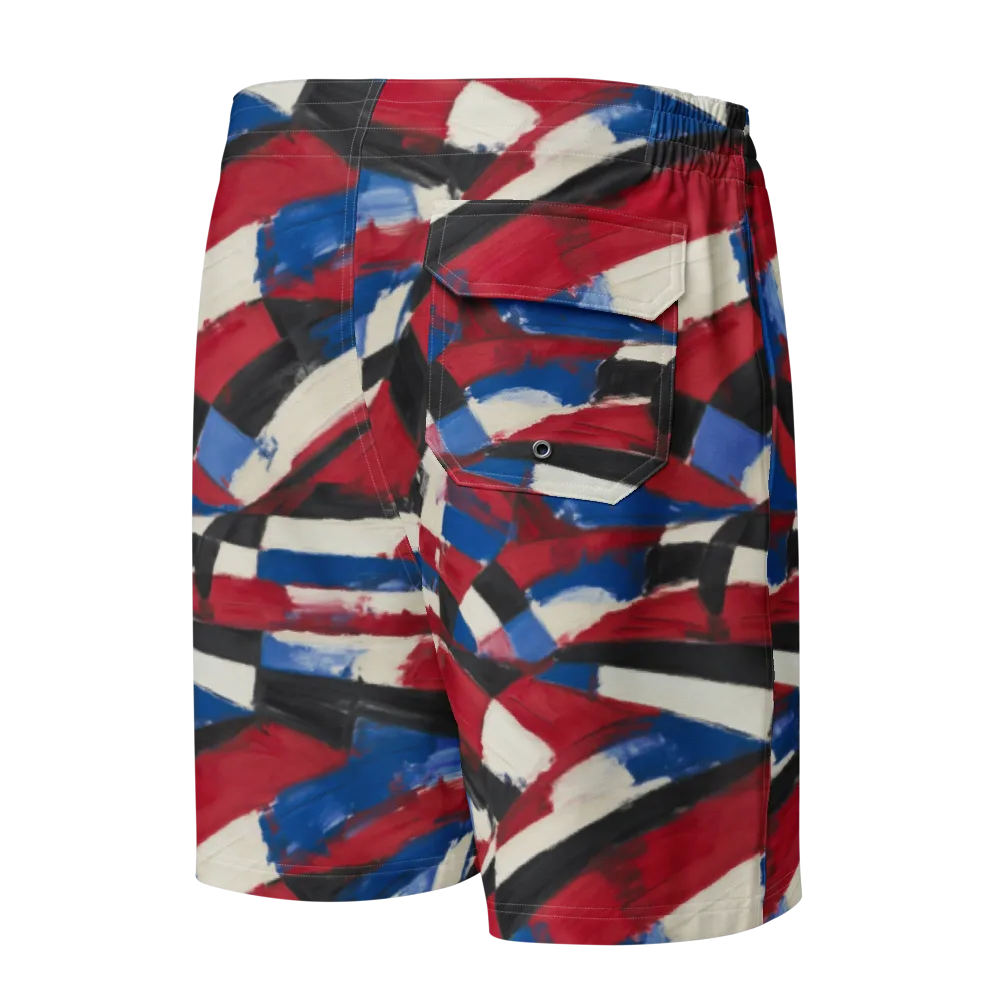 Patriot Brushwork on Men's Board Shorts — Back