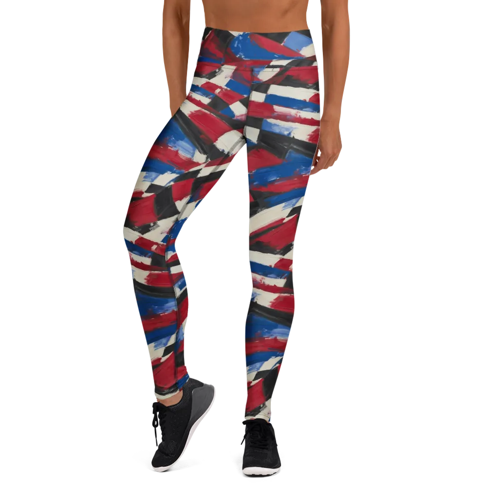 Patriot Brushwork on Yoga Leggings — Front