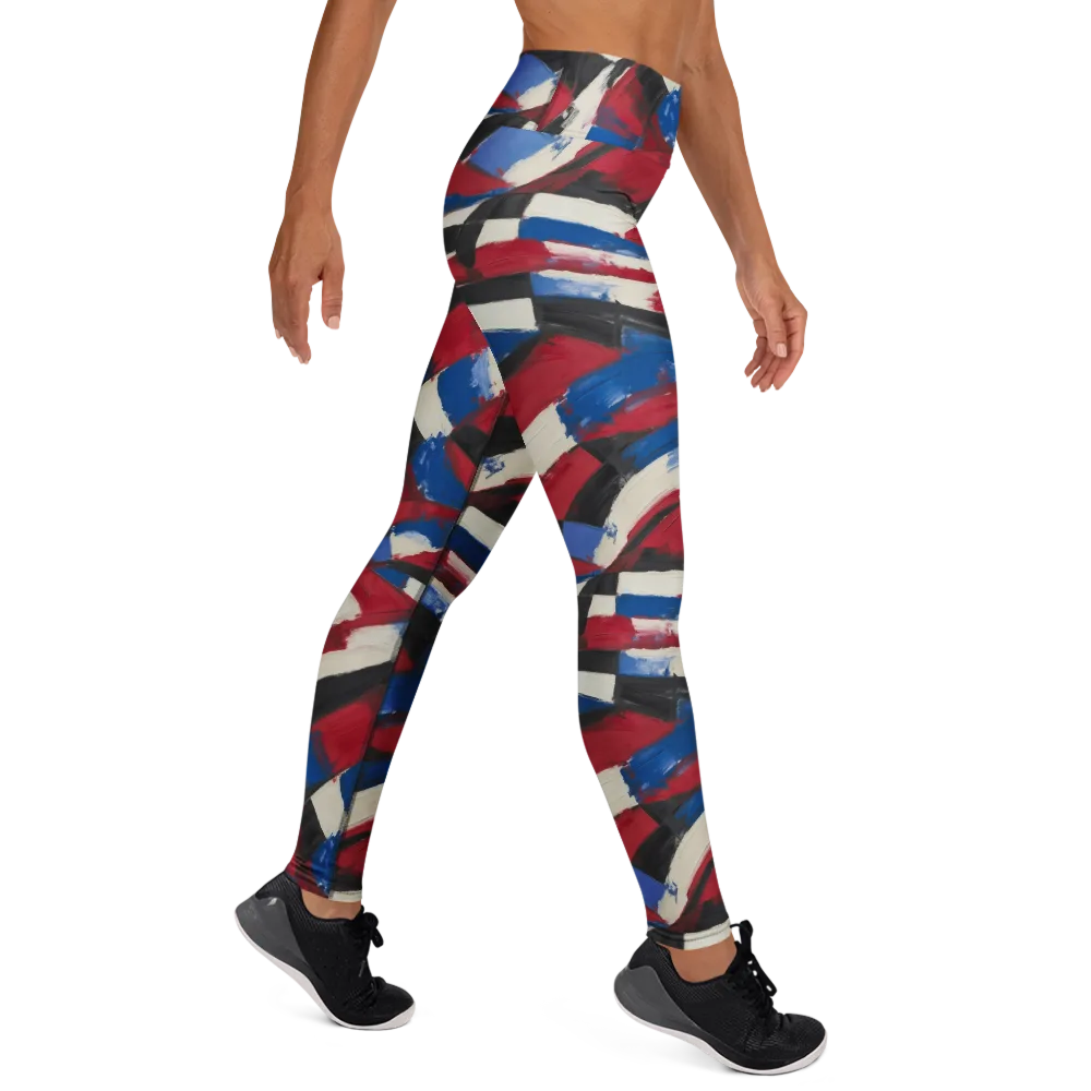 Patriot Brushwork on Yoga Leggings — Right