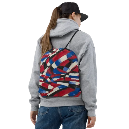 Patriot Brushwork on a Drawstring Bag