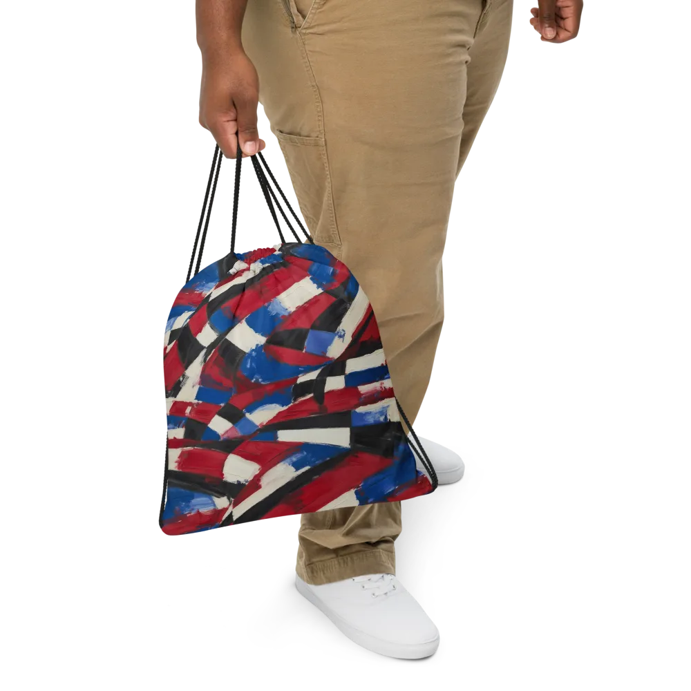 Patriot Brushwork on Drawstring Bag — Front