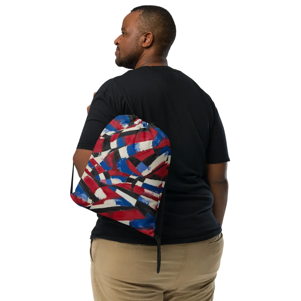 Patriot Brushwork on Drawstring Bag — Front