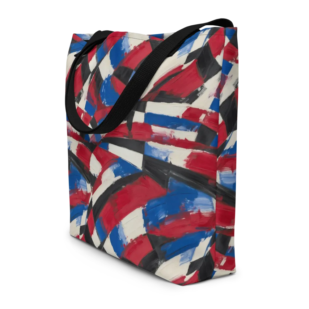 Patriot Brushwork on Large Tote Bag W/ Pocket — Front