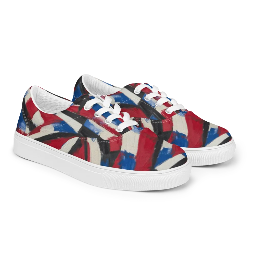 Patriot Brushwork on Men's Lace-Up Canvas Shoes — Right Front