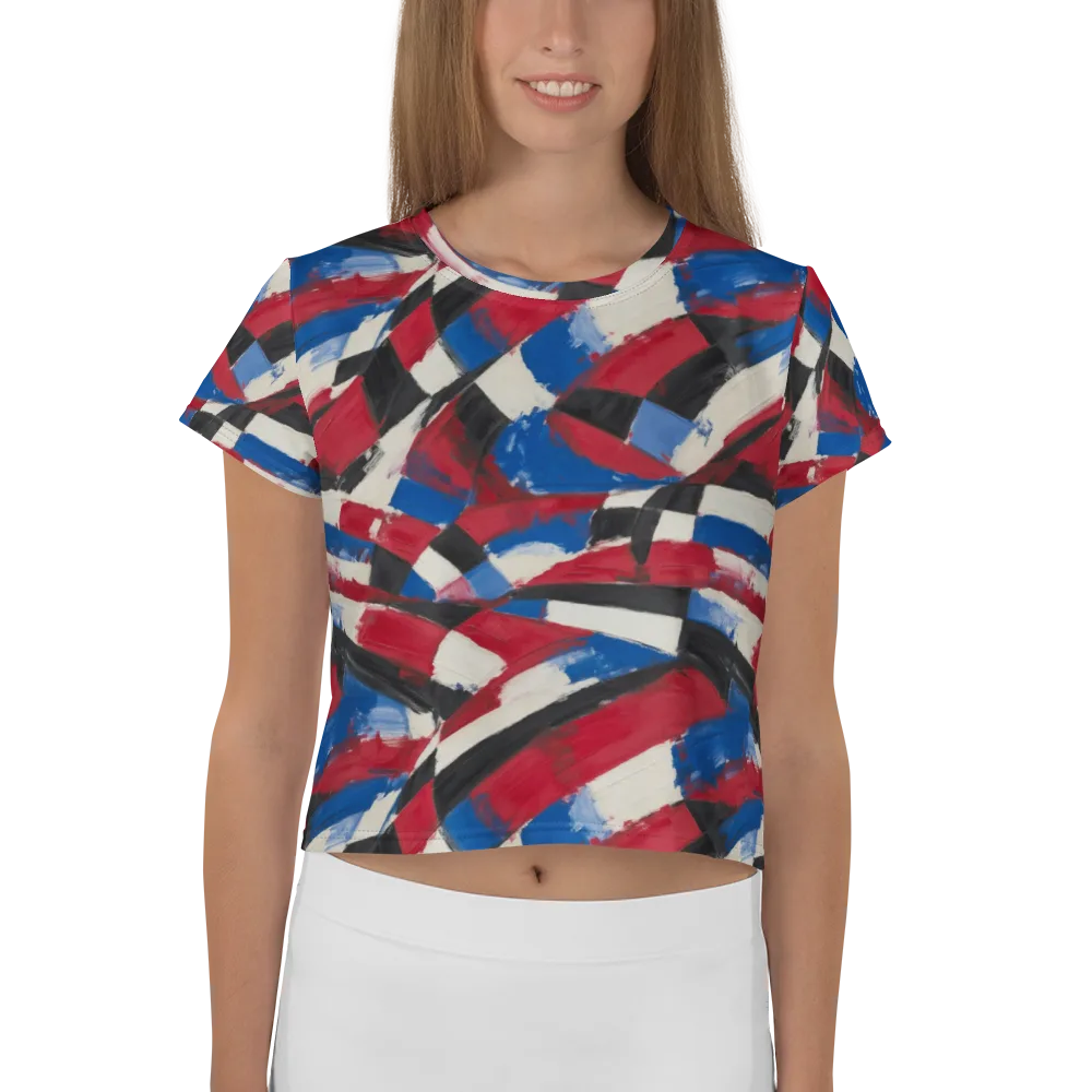 Patriot Brushwork on Crop Tee — Front
