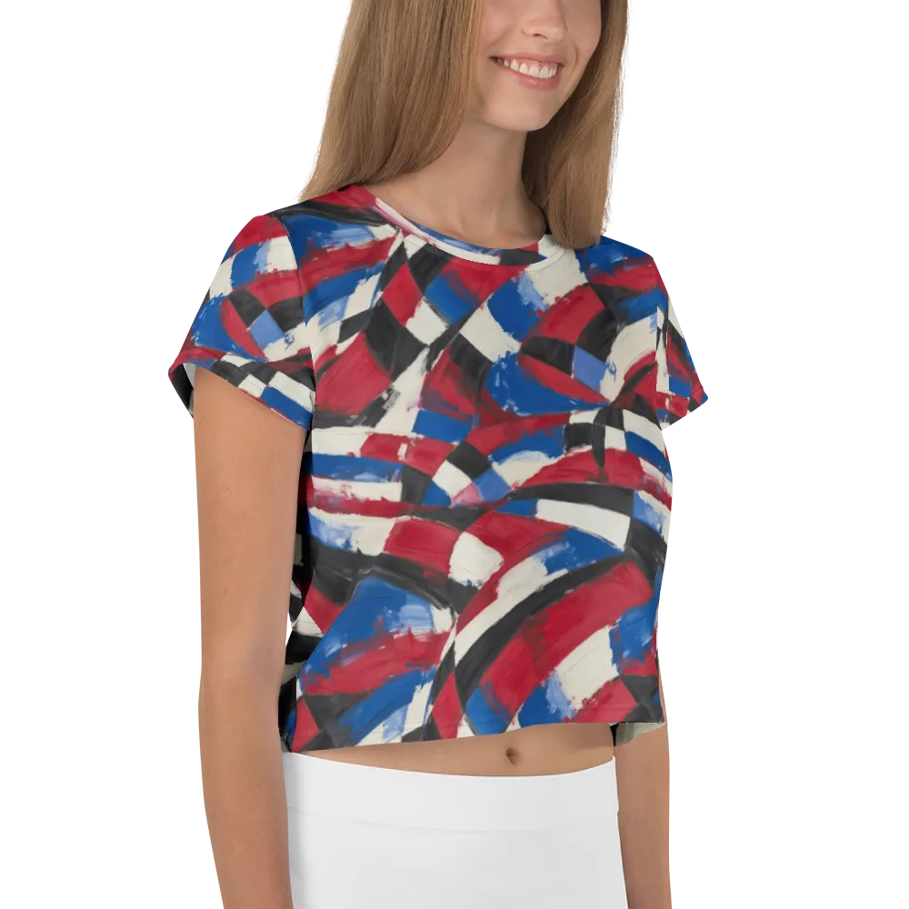Patriot Brushwork on Crop Tee — Right