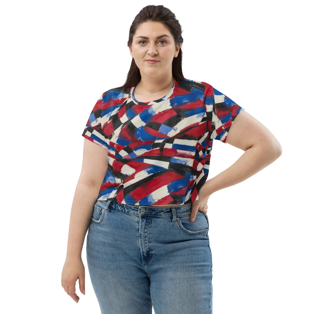 Patriot Brushwork on Crop Tee — Front