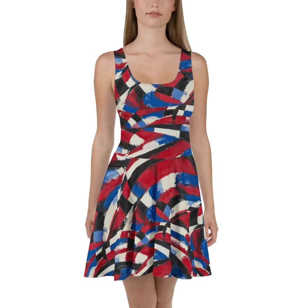 Patriot Brushwork on Skater Dress — Front