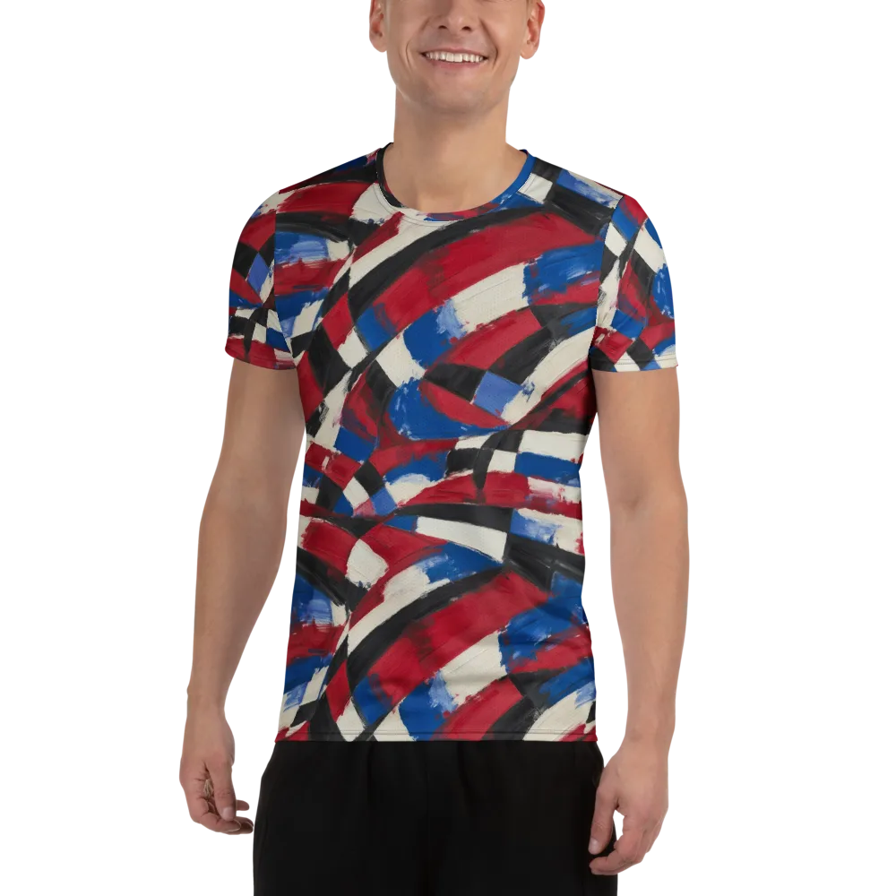 Patriot Brushwork on Men's Athletic T-Shirt — Front