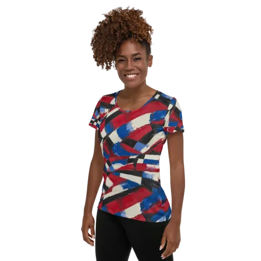 Patriot Brushwork on a Women's Athletic T-Shirt
