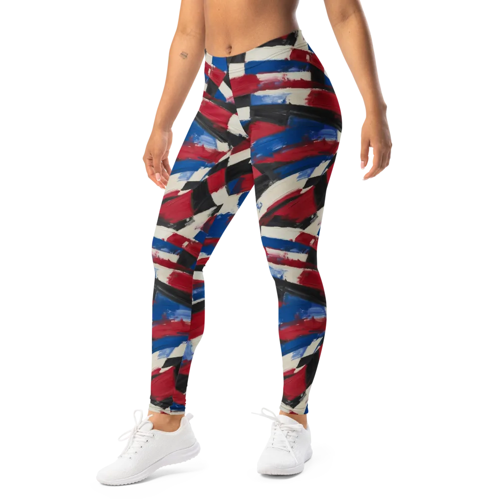 Patriot Brushwork on Leggings — Left Front