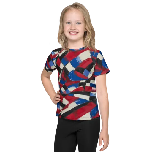 Patriot Brushwork on a Kids Crew Neck T-Shirt