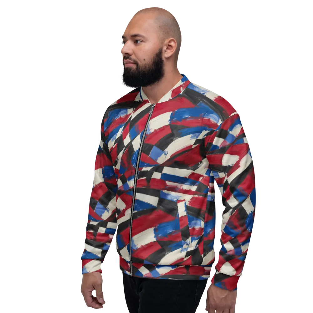 Patriot Brushwork on Bomber Jacket — Left