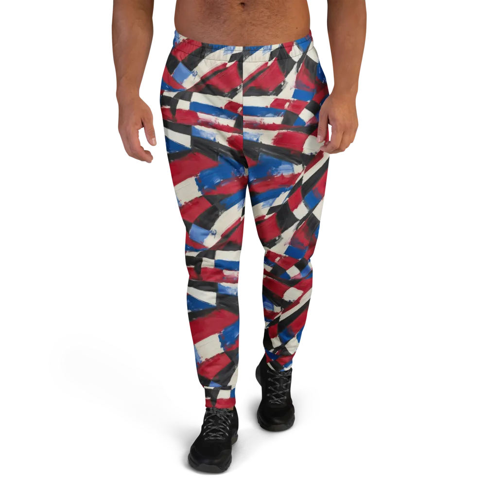 Patriot Brushwork on Men's Joggers — Front