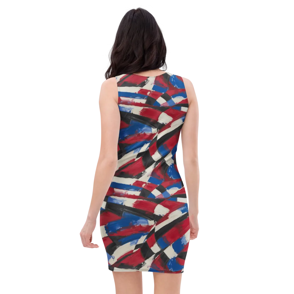 Patriot Brushwork on Bodycon Dress — Back
