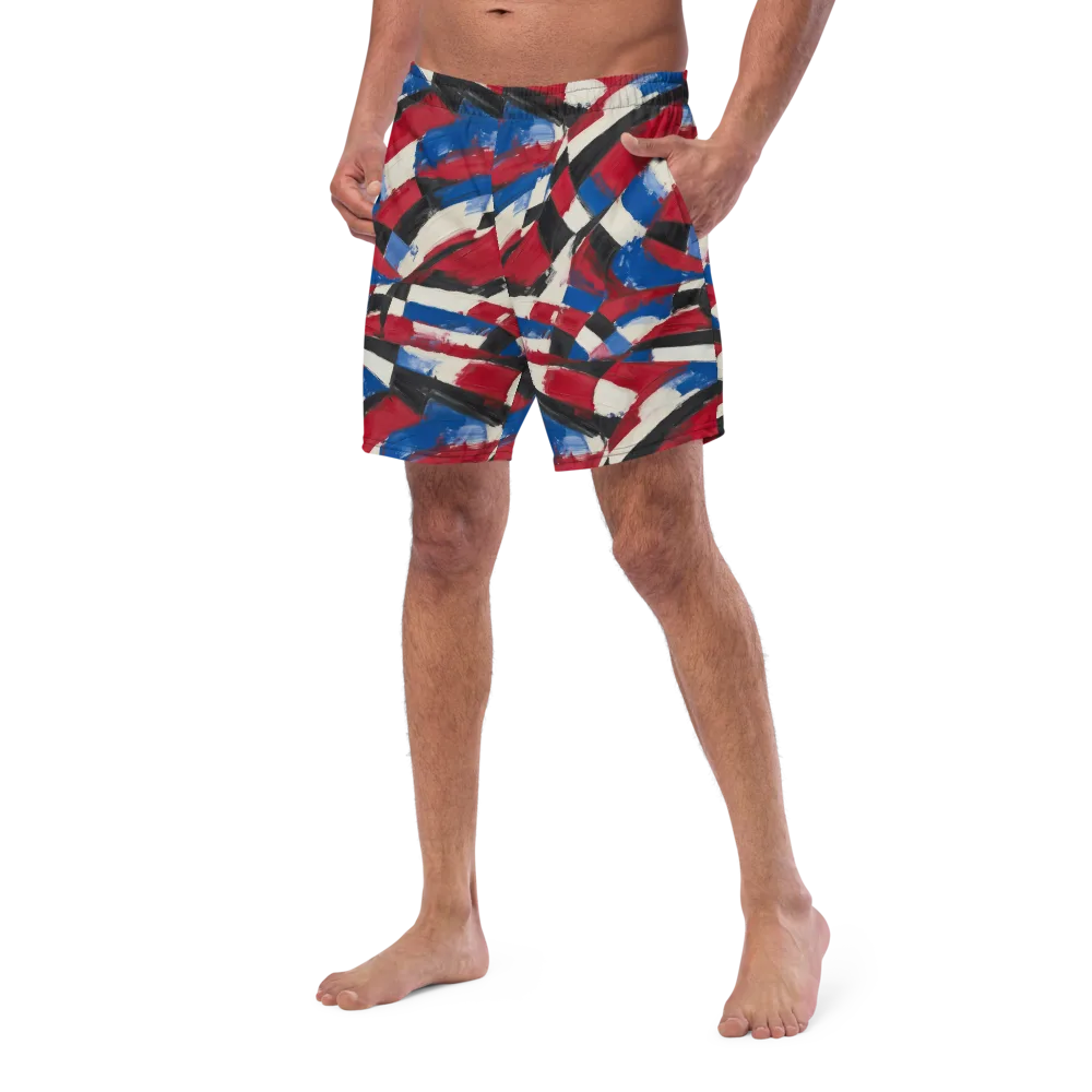 Patriot Brushwork on Swim Trunks — Left Front