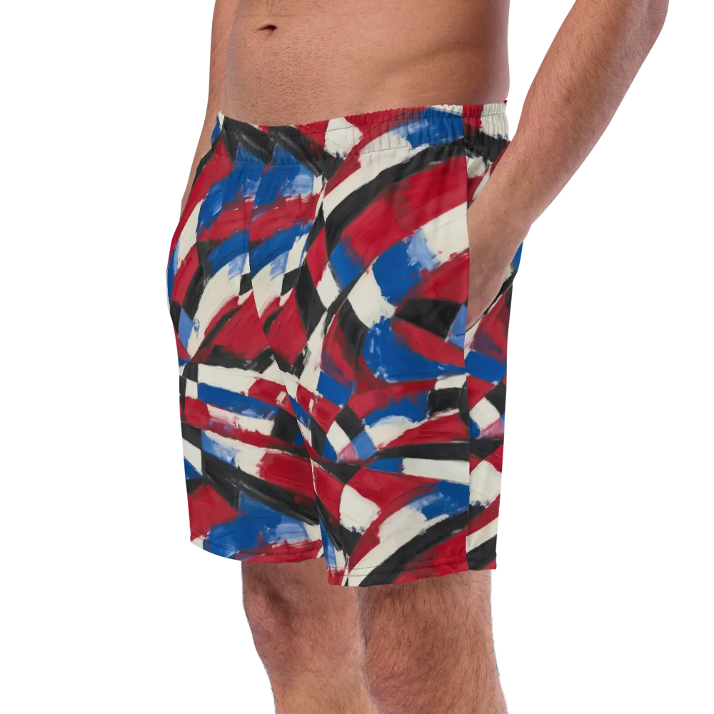 Patriot Brushwork on Swim Trunks — Left Front