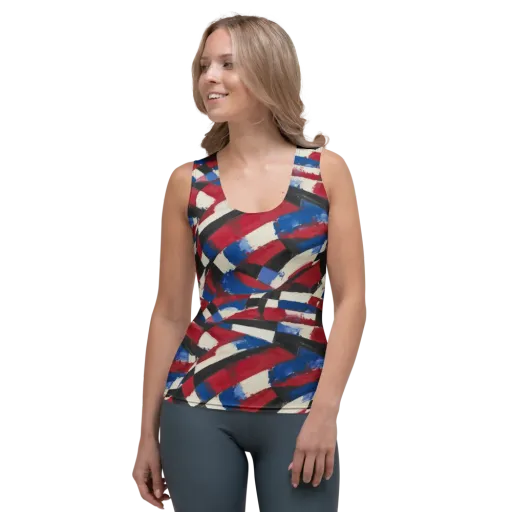 Patriot Brushwork on a Women's Tank Top