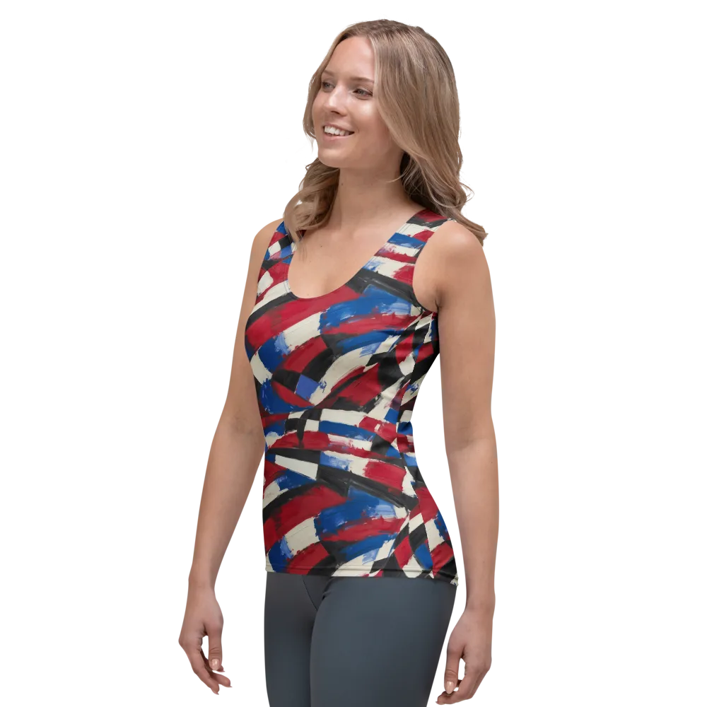 Patriot Brushwork on Women's Tank Top — Left Front