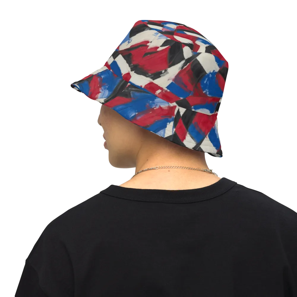 Patriot Brushwork on Reversible Bucket Hat — Back Inside