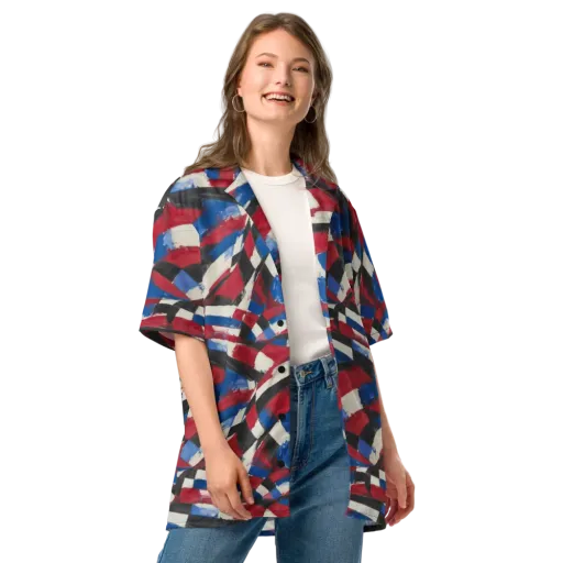 Patriot Brushwork on a Button Shirt