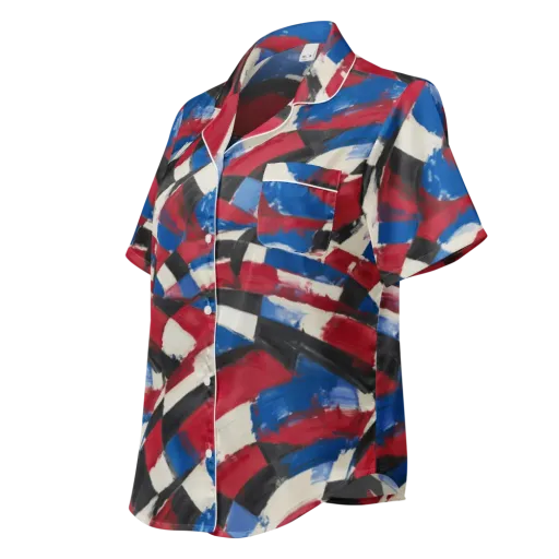Patriot Brushwork on a Women's Short Sleeve Pajama Top