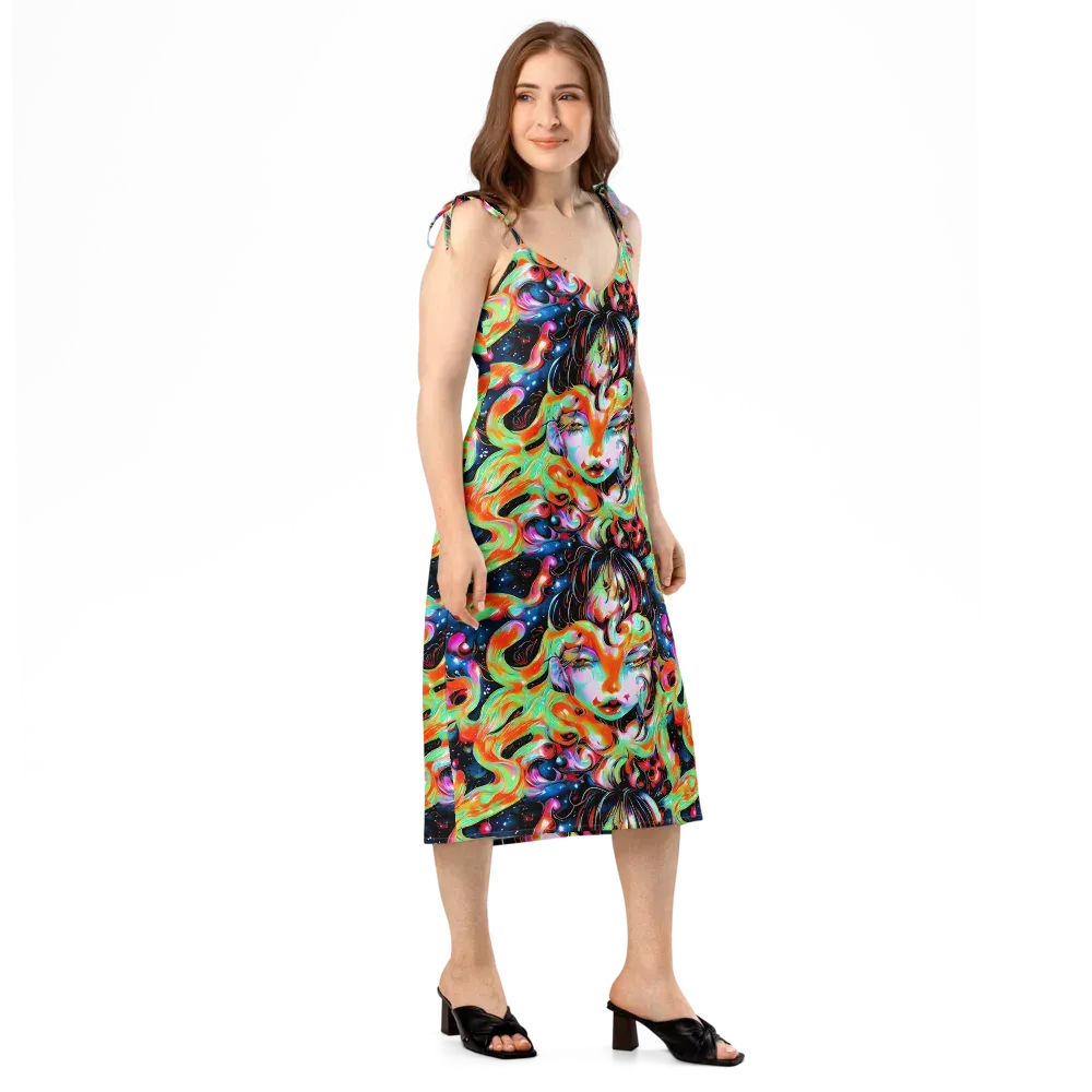 Viveros Vortex on Slip Dress — Right Front