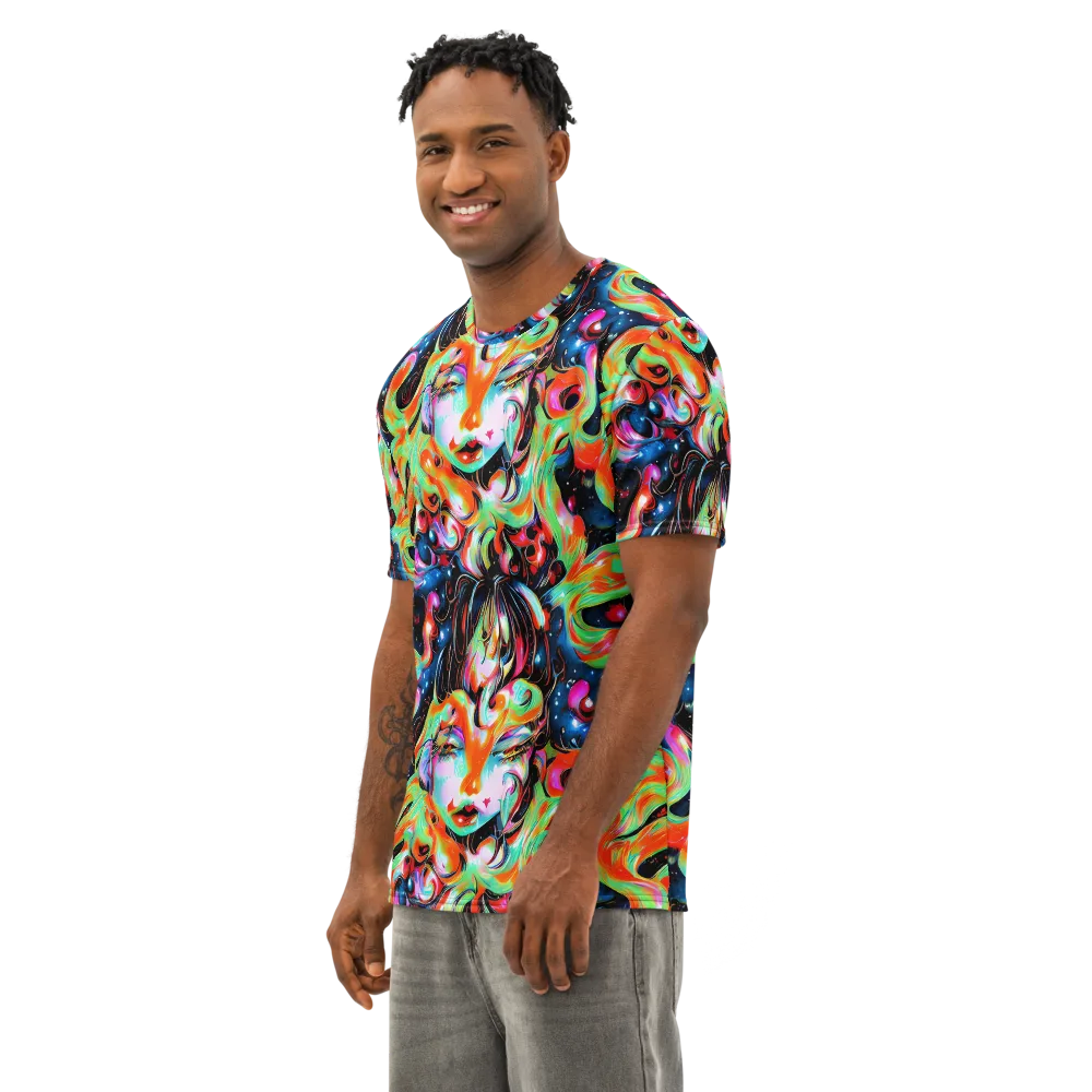 Viveros Vortex on Men's Cotton Crew Neck T-Shirt — Left Front