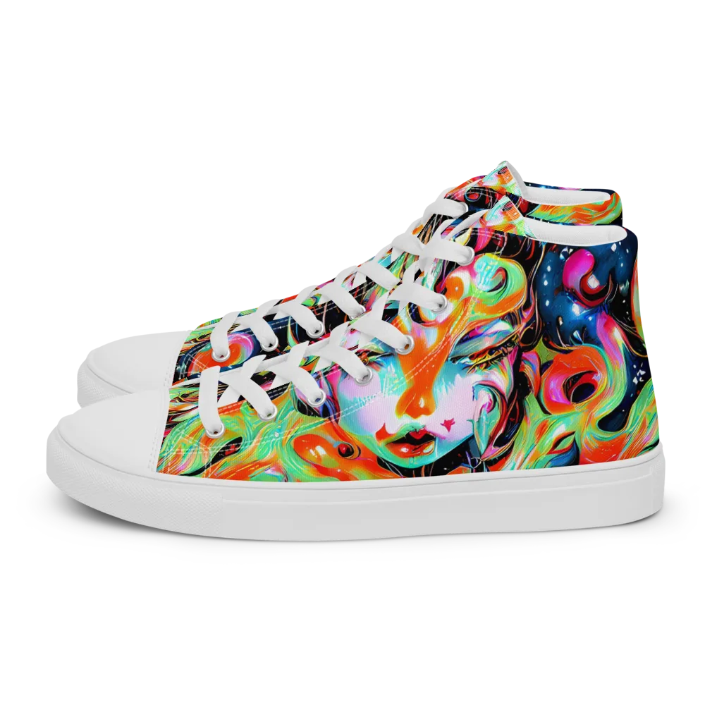 Viveros Vortex on Men's High Top Canvas Shoes — Left