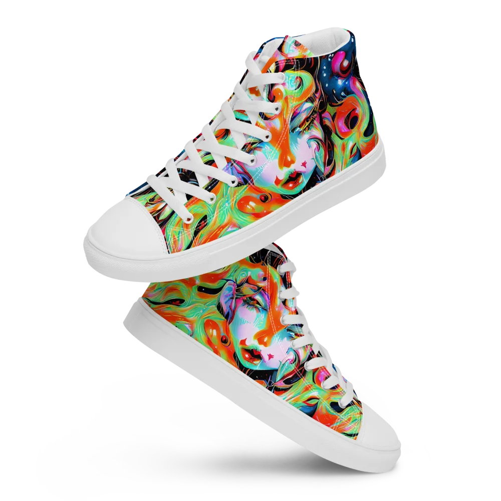 Viveros Vortex on Men's High Top Canvas Shoes — Front