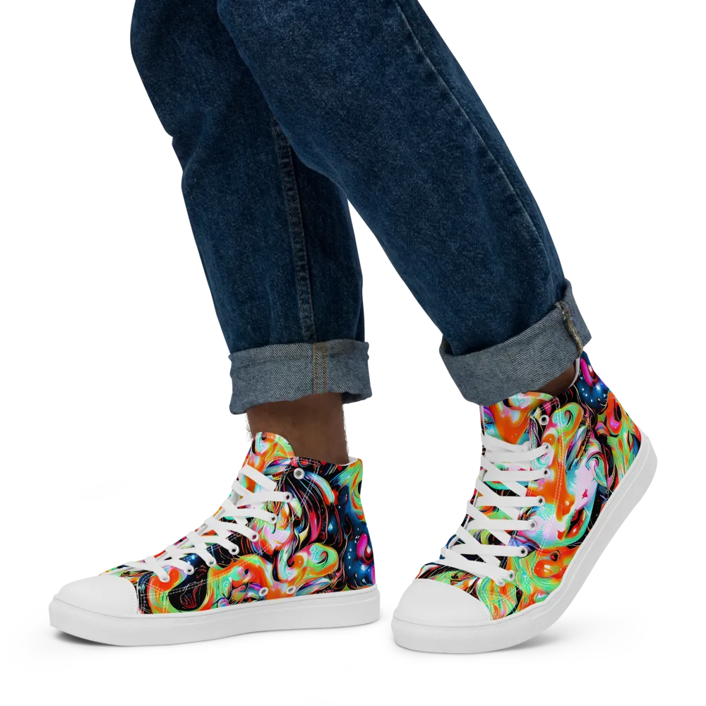 Viveros Vortex on Men's High Top Canvas Shoes — Left