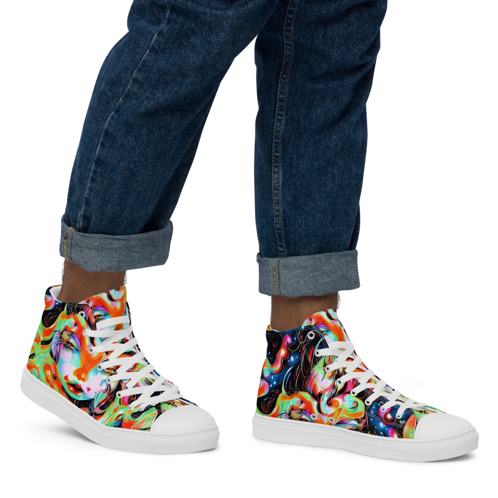 Viveros Vortex on Men's High Top Canvas Shoes — Right