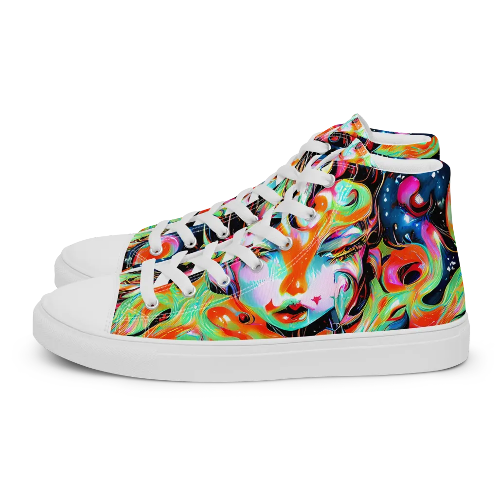 Viveros Vortex on Women's High Top Canvas Shoes — Left