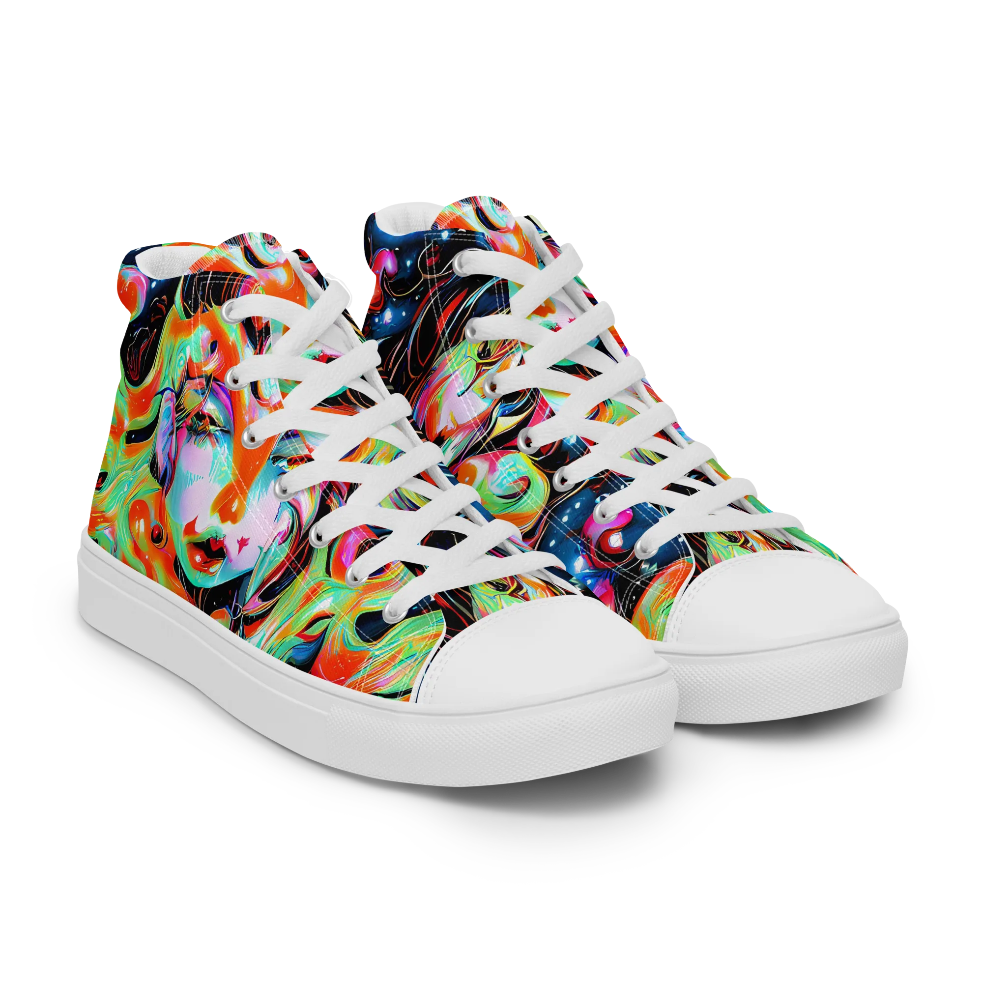 Viveros Vortex on Women's High Top Canvas Shoes — Right Front