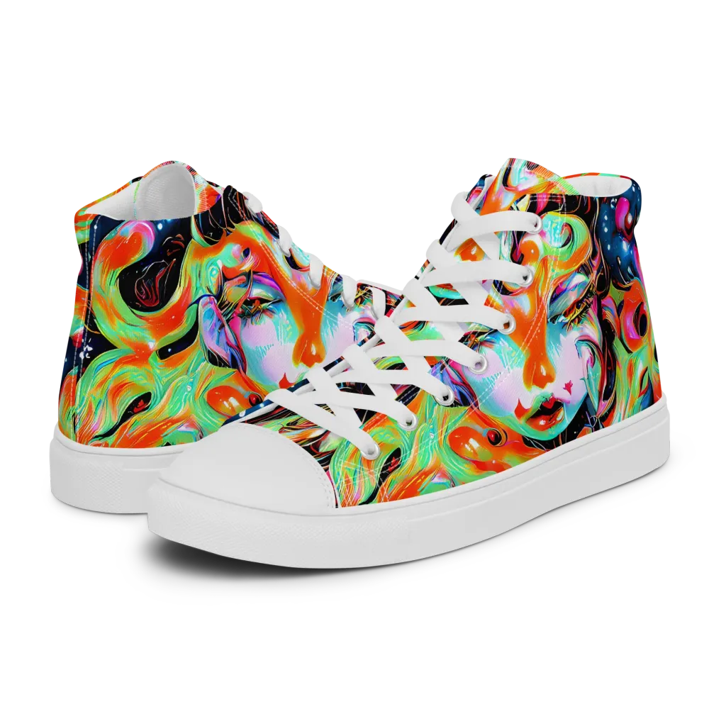 Viveros Vortex on Women's High Top Canvas Shoes — Left