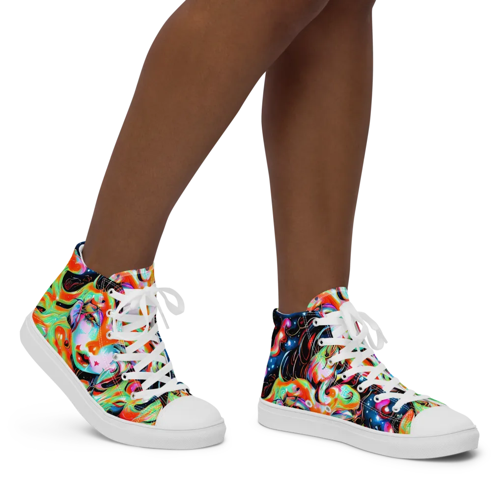 Viveros Vortex on Women's High Top Canvas Shoes — Right