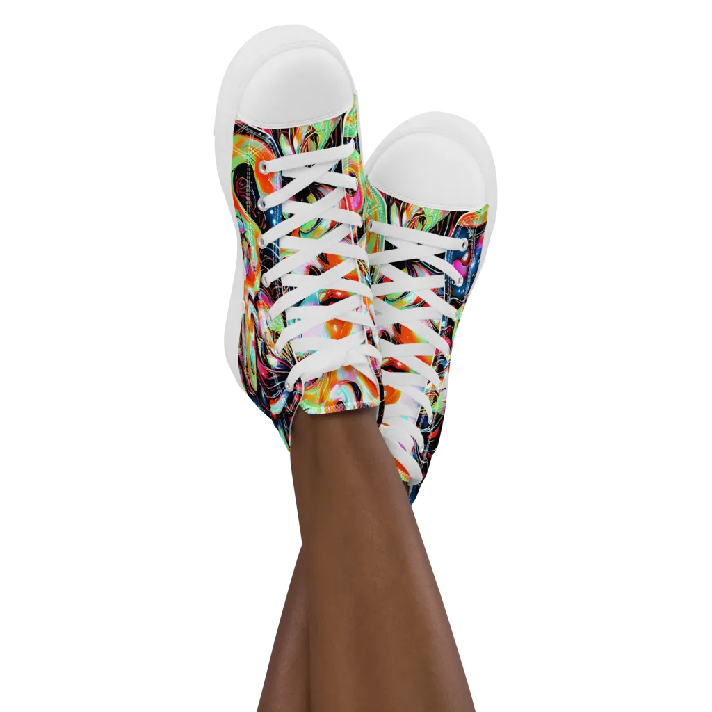 Viveros Vortex on Women's High Top Canvas Shoes — Front