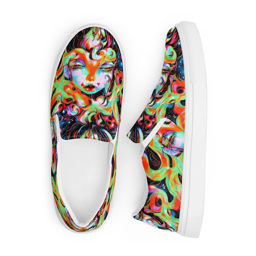 Viveros Vortex on Men's Slip-On Canvas Shoes — Front