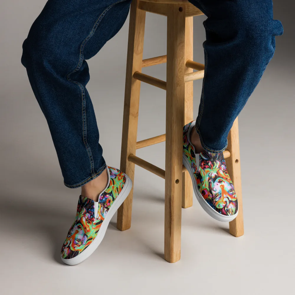 Viveros Vortex on Men's Slip-On Canvas Shoes — Front