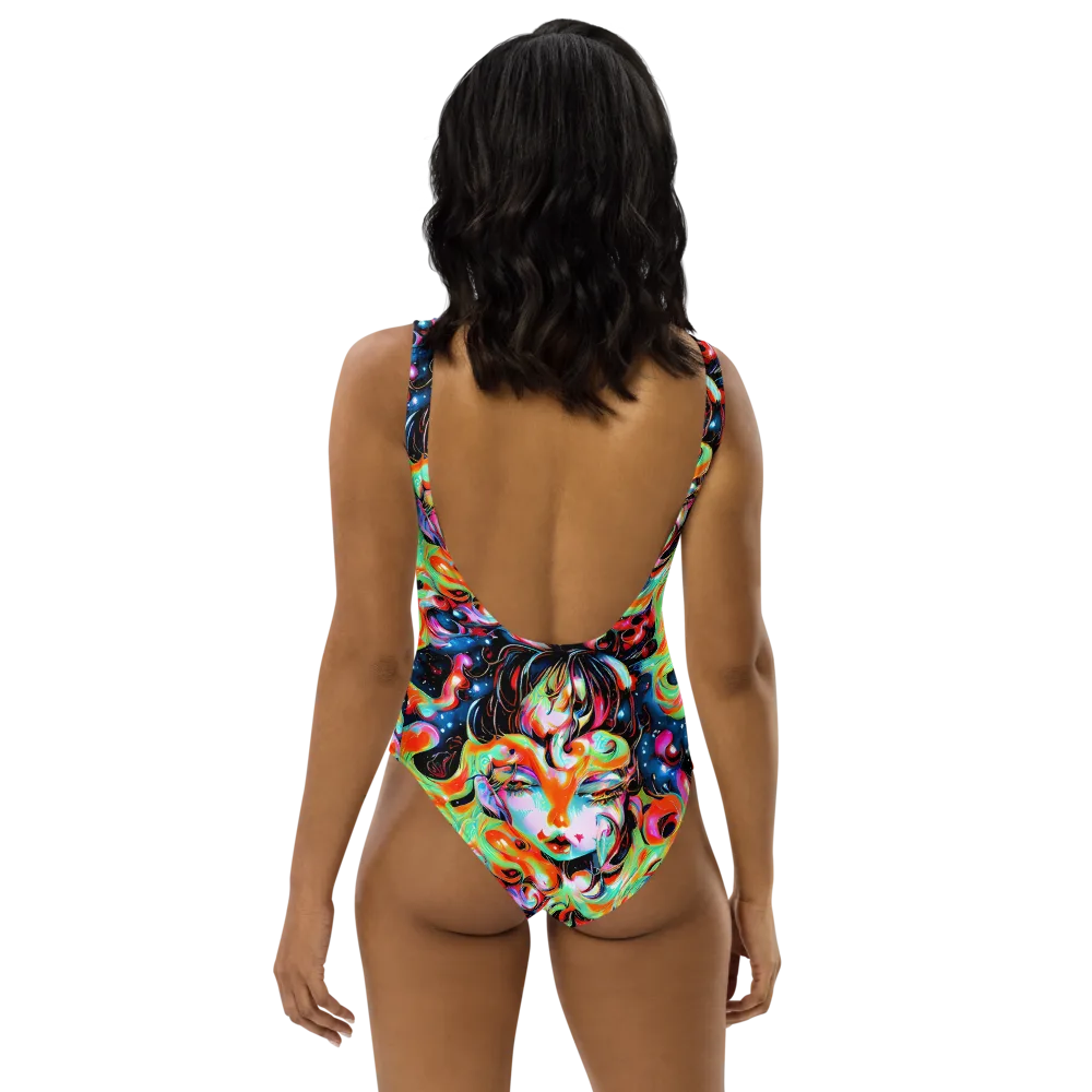 Viveros Vortex on One-Piece Swimsuit — Back