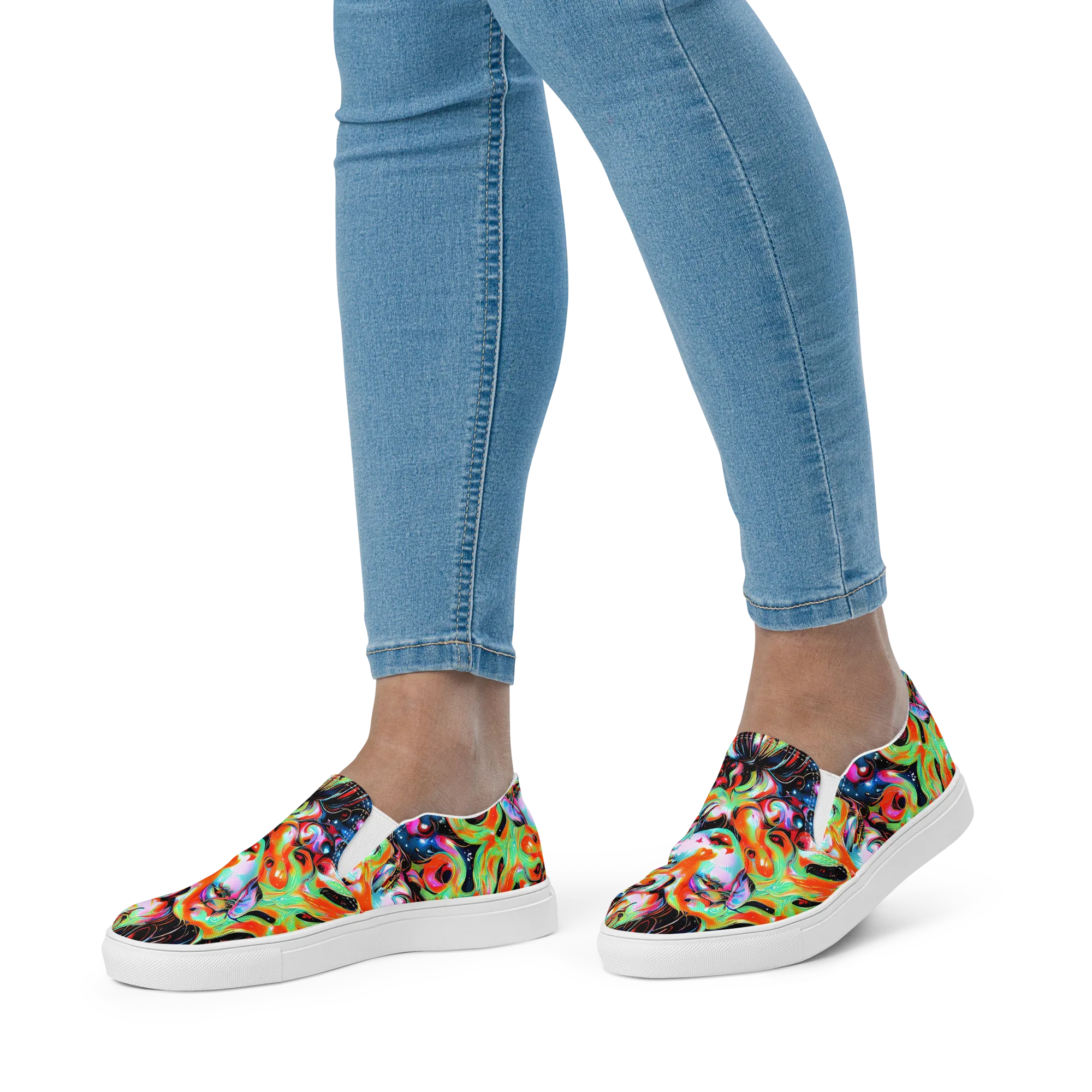 Viveros Vortex on Women's Slip-On Canvas Shoes — Front