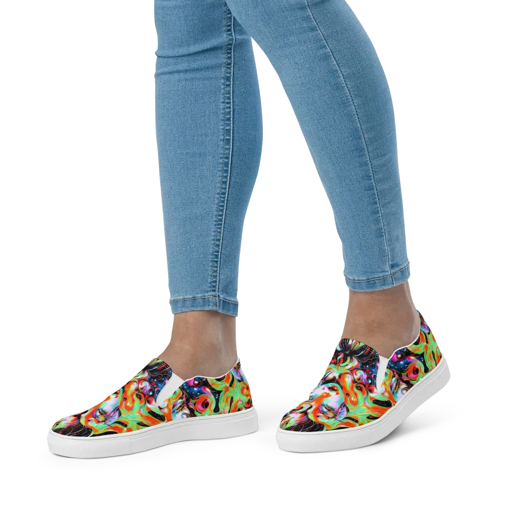 Viveros Vortex on Women's Slip-On Canvas Shoes — Front