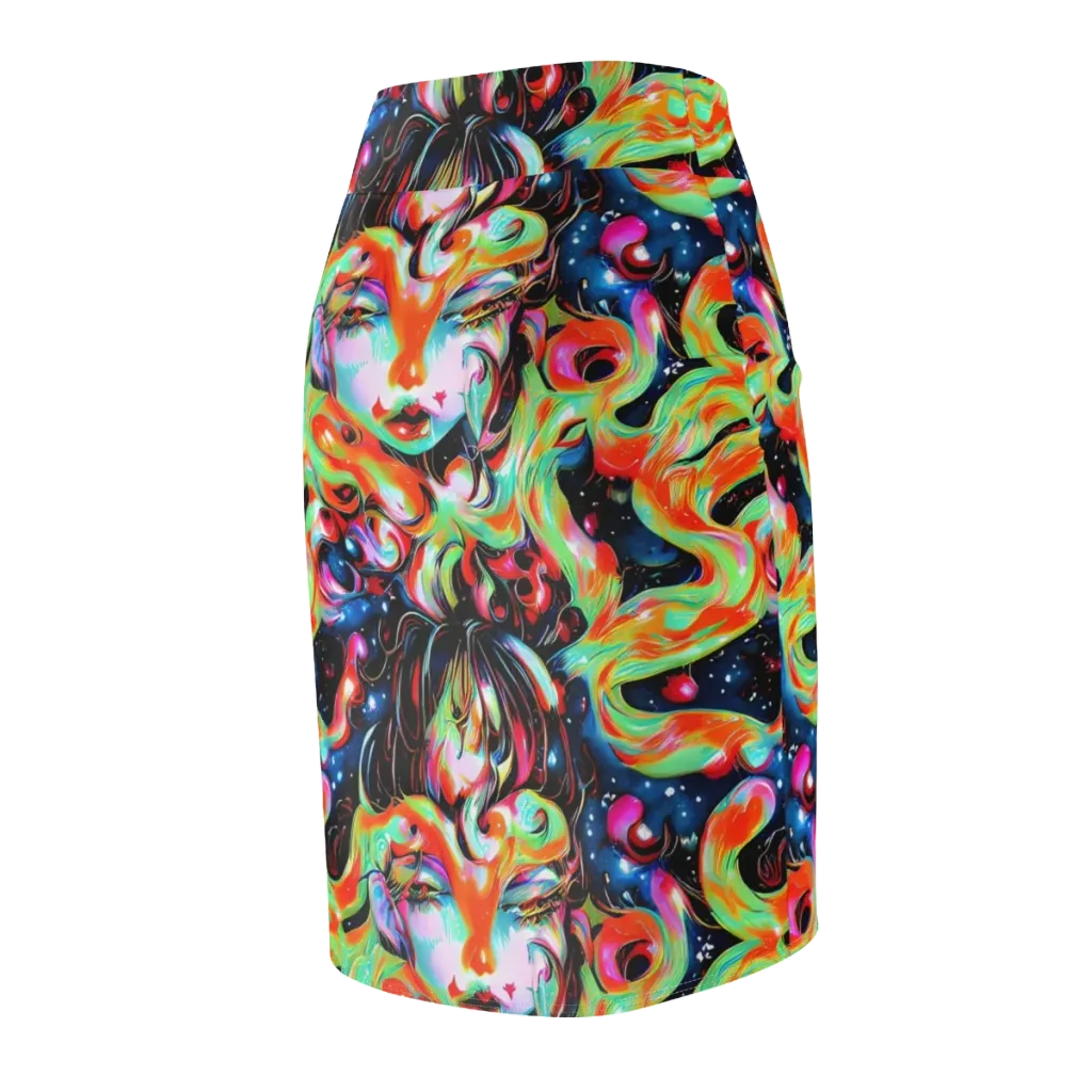Viveros Vortex on Pencil Skirt — Back Side