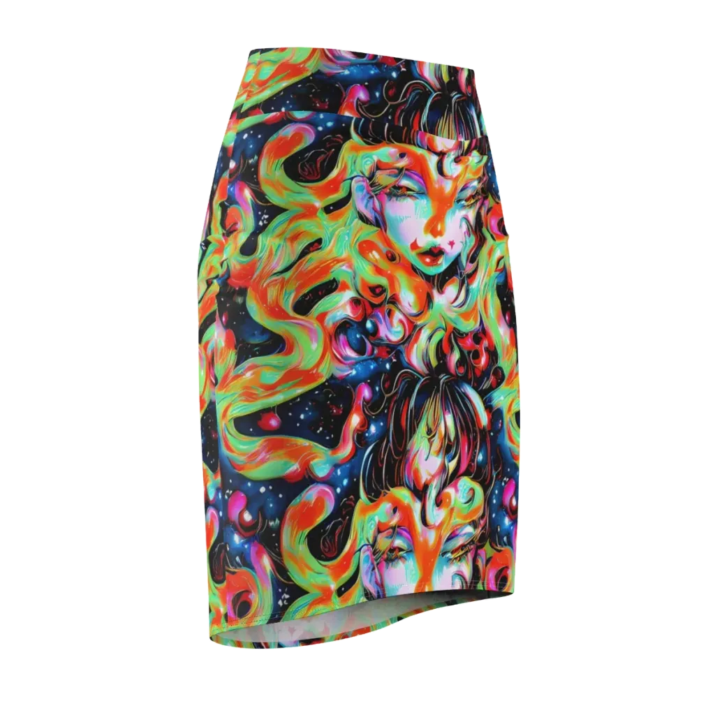 Viveros Vortex on Pencil Skirt — Front Side