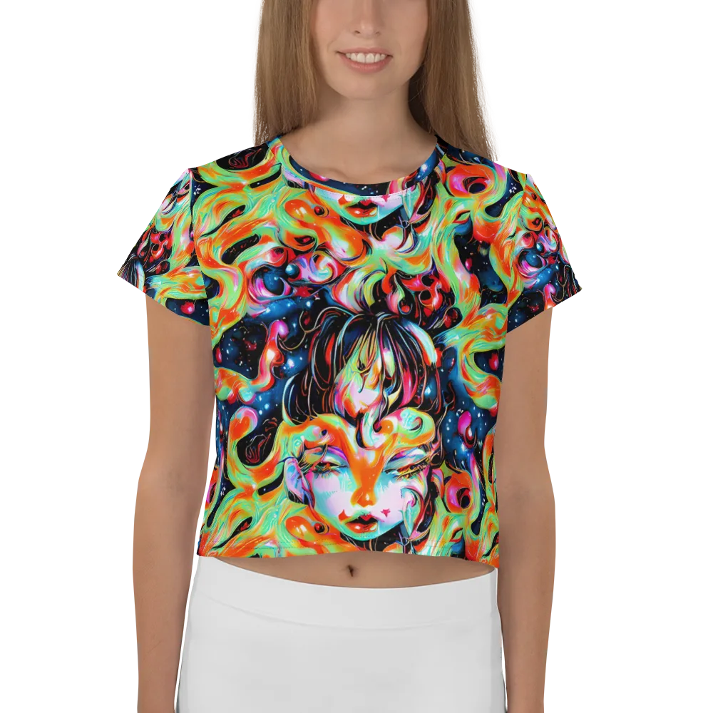 Viveros Vortex on Crop Tee — Front